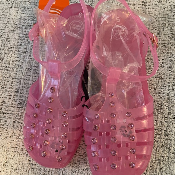 Wonder Nation Girl's Crystal Jelly Sandal Sz 5 - Picture 7 of 11